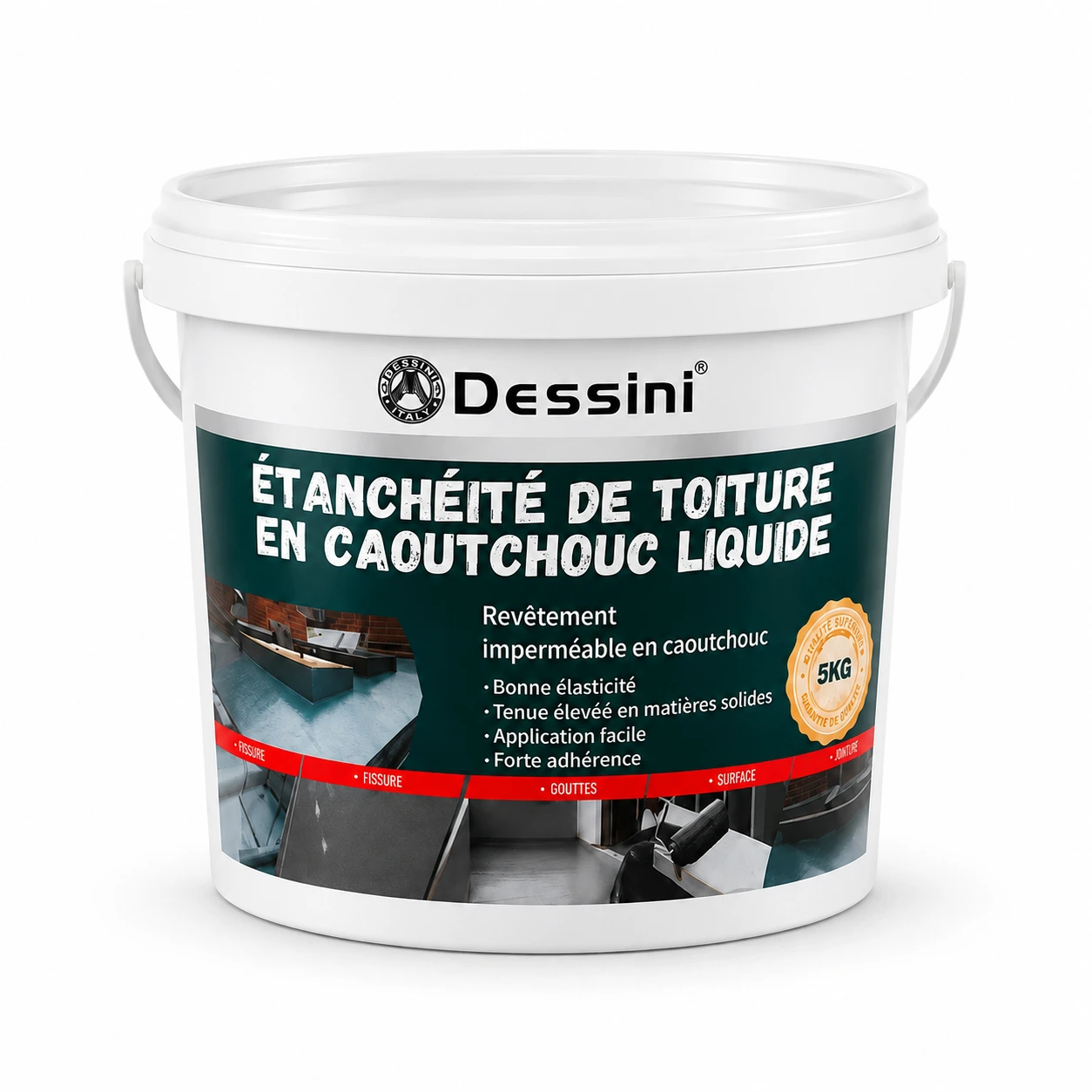 5KG Peinture Silicone Gris - Résistante, Anti Fuite et Moisissure & Réfléchit la Chaleur