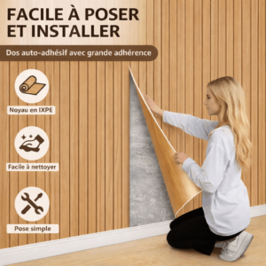 Papier Peint 3D Grille 3M – Transformez Vos Murs en Minutes (Auto-Adhésif & Imperméable)