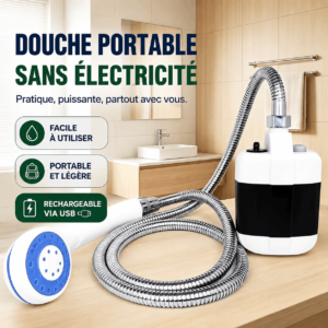 Douche Portable de Camping USB Rechargeable – Pompe Électrique Extérieure Multifonction