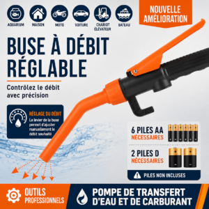 Pompe Électrique Portable de Transfert d’Huile & Carburant – Siphon Automatique
