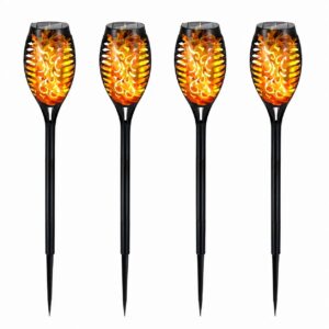Lampe Solaire Flamme LED 12 Lumières – Torche Décorative Extérieure Étanche pour Jardin