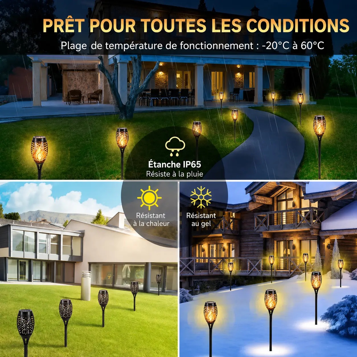 Lampe Solaire Flamme LED 12 Lumières – Image 2