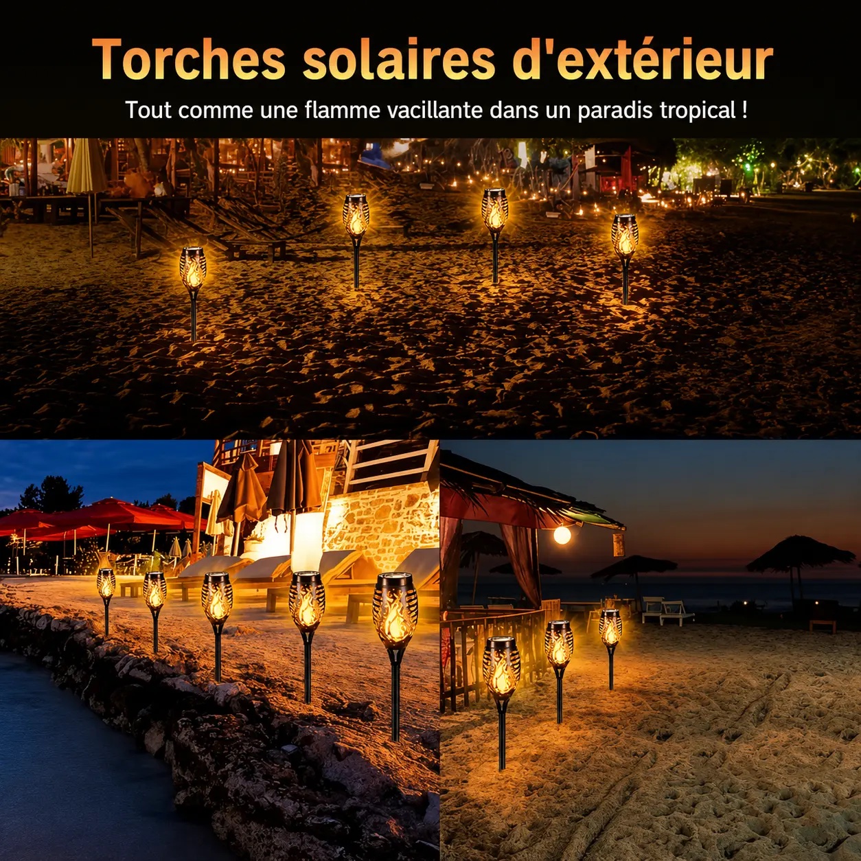Lampe Solaire Flamme LED 12 Lumières – Image 4