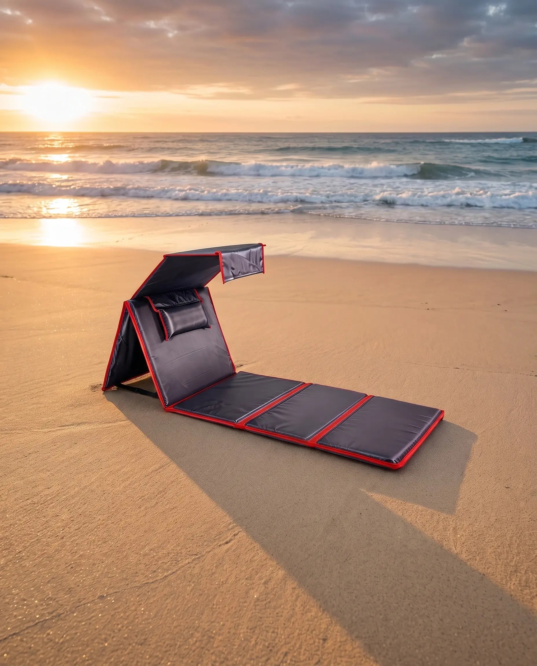 Tapis de Plage & Camping & Piscine Pliable Noir – Image 2